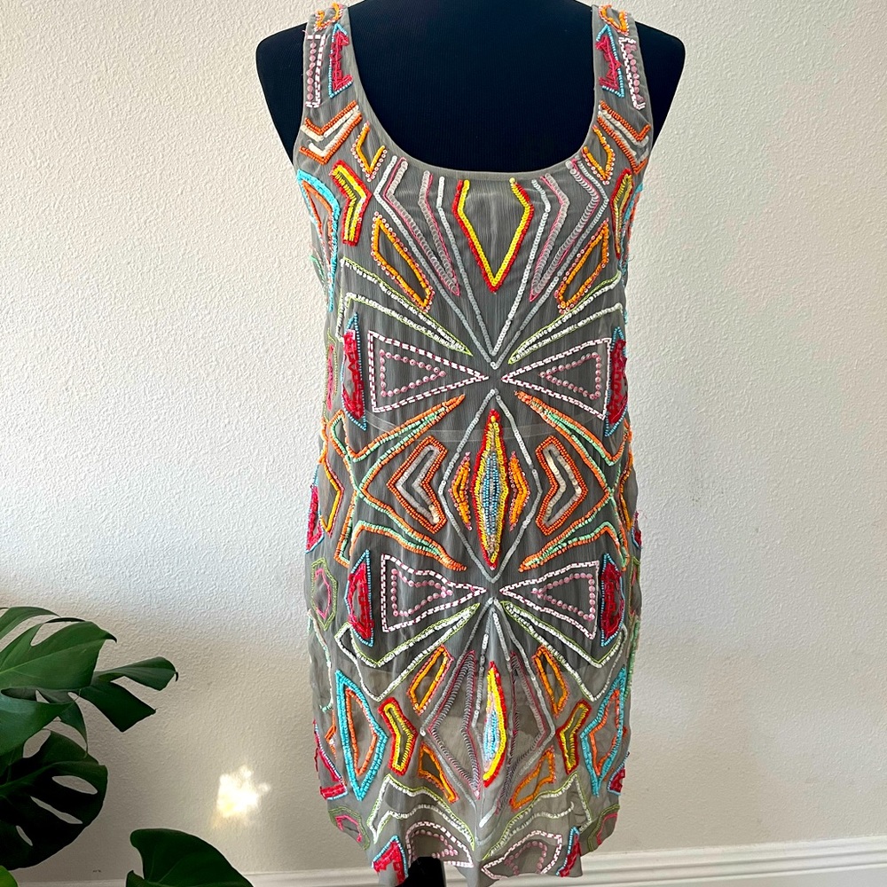 Dress embellished with  sequins and beads